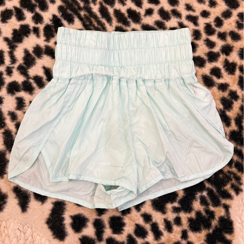 High Waist Light Blue Women's Shorts